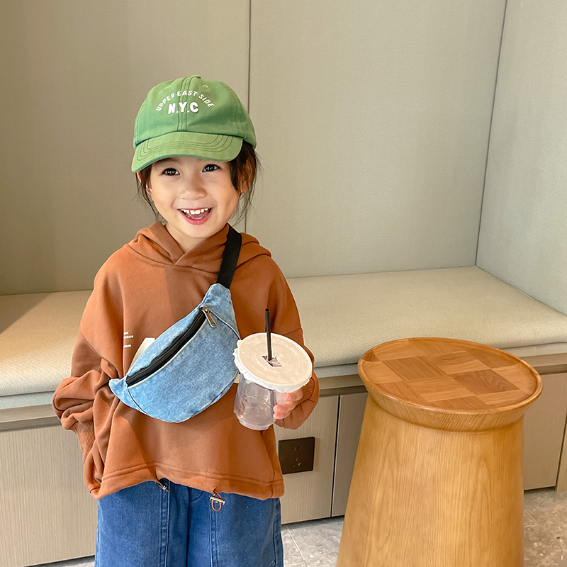 Street Fashion Boy - ファッションデニム子供用ウエストバッグ、レジャー、男の子と女の子用クロスボディチェストバッグ、ストリートトレンドベルトバッグ、子供の誕生日プレゼント、ウエストパック