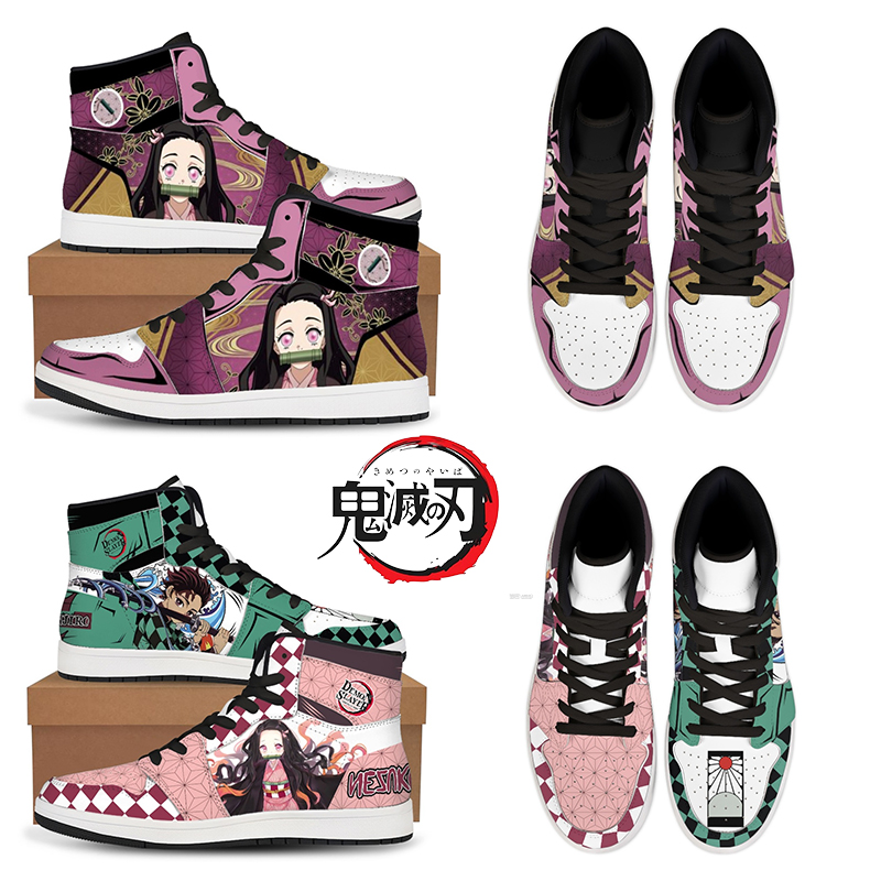 Street Fashion Boy - アニメファッションデーモンスレイヤー炭治郎禰豆子キメツスニーカーバスケットボールメンズシューズレディースシューズユニセックスカジュアルシューズホリデーギフト