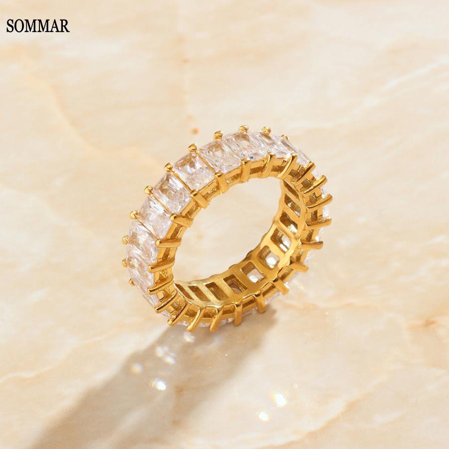 Street Fashion India - SOMMAR オンラインショッピングインドゴールドメッキ/ステンレス鋼カラーサイズ 6 7 8 ガール婚約指輪ストリートファッションヒップホップオパール