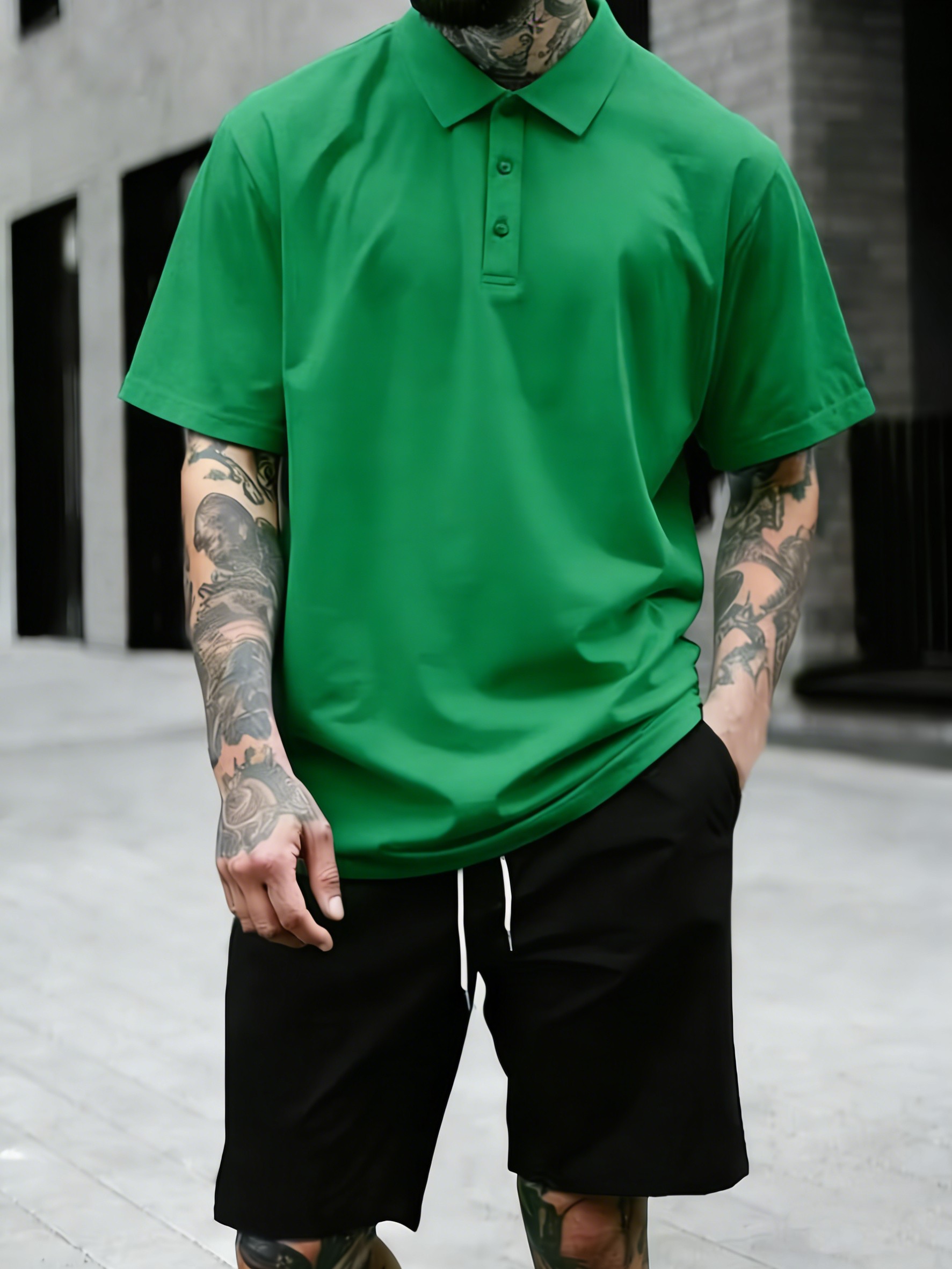 Street Fashion Culture - 4 色夏ルーズポロシャツ男性のスポーツシンプルなファッション T シャツ快適なボタンストリート服の基本文化ソフトプルオーバー