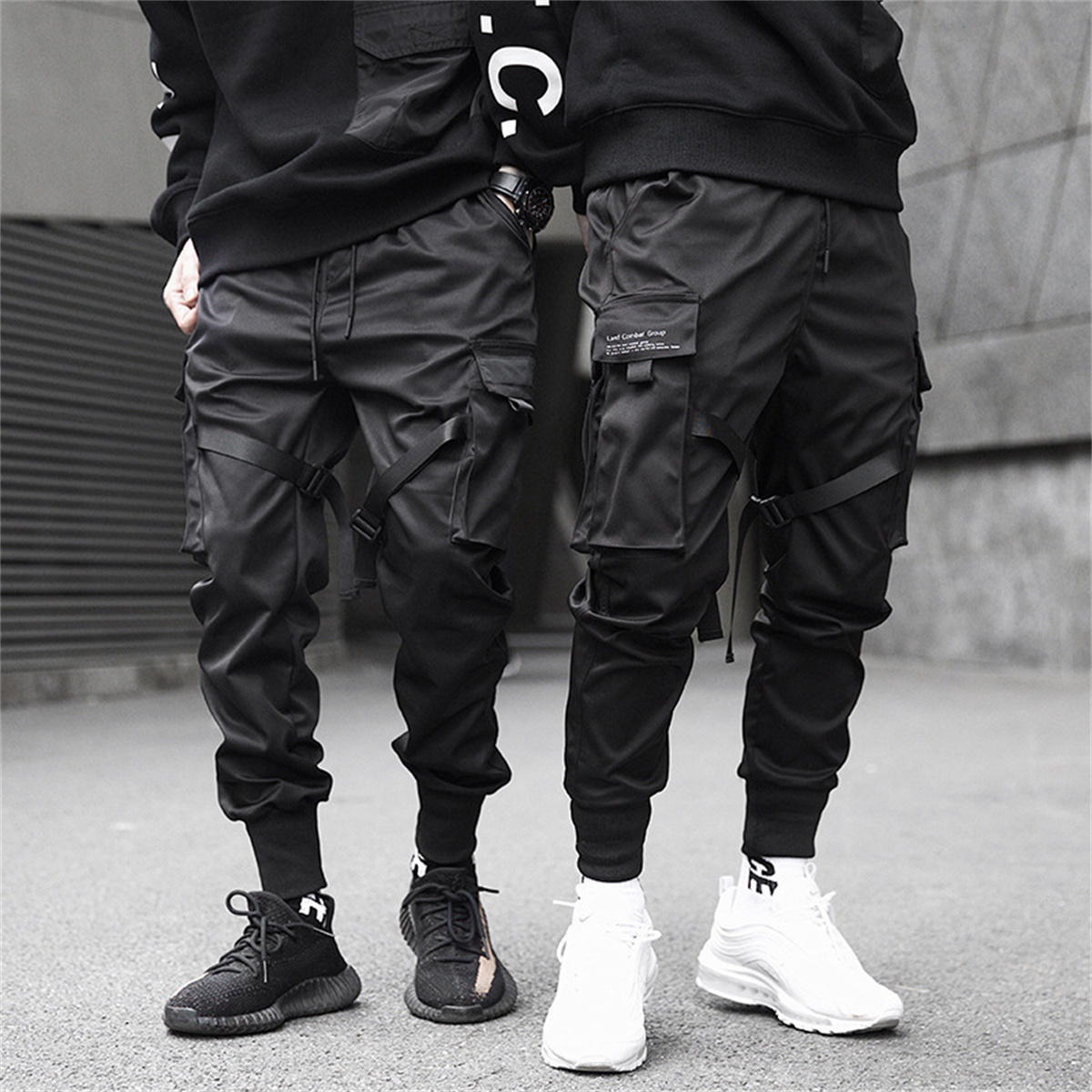 Street Fashion In Korea - メンズヒップホップカーゴパンツ,ゆったりとしたトラックスーツ,ゴシックスタイルのストリートウェア,ファッショナブルなトラックスーツ,黒のストリートウェア,夏,用途の広いパンツ,ファッションブランド