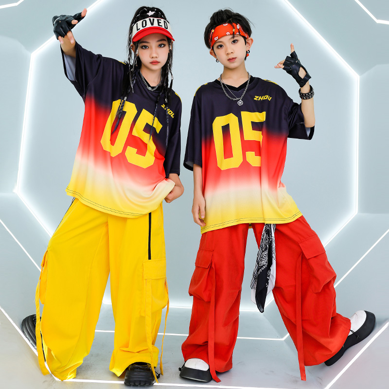Street Fashion Boy - 男の子と女の子のためのヒップホップストリートウェア,k-popスウェットシャツ,カーゴパンツ,子供服,ストリートダンスセット,子供のためのジャズファッション衣装