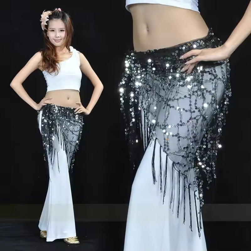 Street Fashion India - ファッションスパンコールベリーダンスベルトジャズダンスタッセルヒップスカーフストリートダンスショー衣装ウエストチェーン（タイ/インド/アラブ向け）