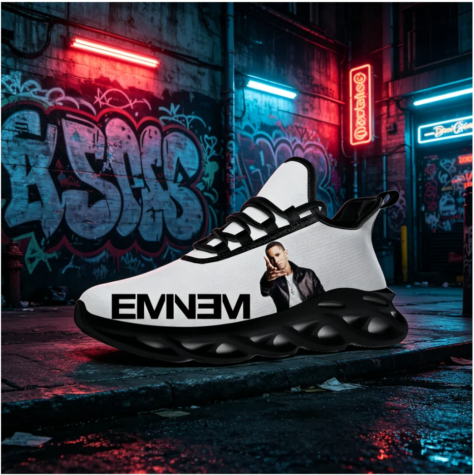 Street Fashion Walking - エミネム カスタムブレード カジュアルシューズ ヒップホップ ラッパー プリント