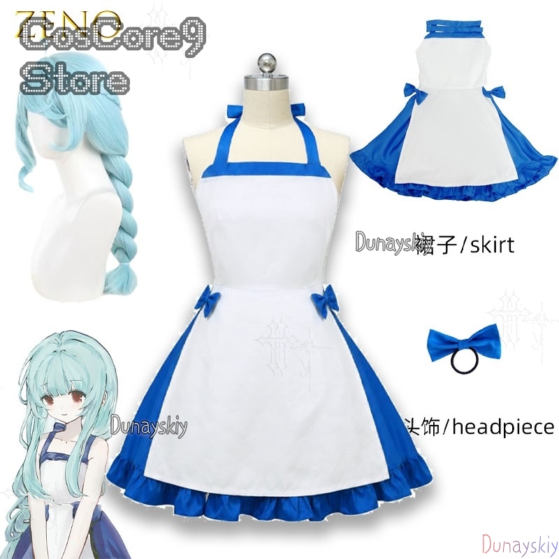 Japanese Street Fashion Female - ブルーキャラクタードレスゼノ夏ハロウィン後フルコスプレ衣装女性コスプレイヤーのためのデイリーストリートパーティーファッションコスチュームセット