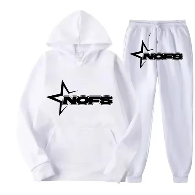 Street Fashion Male - 2026 ストリートウェア メンズ フード付きスウェットシャツ セットアップ スター