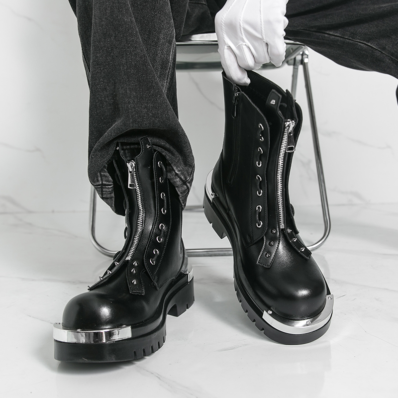 Street Fashion Walking - メンズ厚底ブーツ デザイナー トレンディな新しいスタイル パーティー ビジネス オフィス