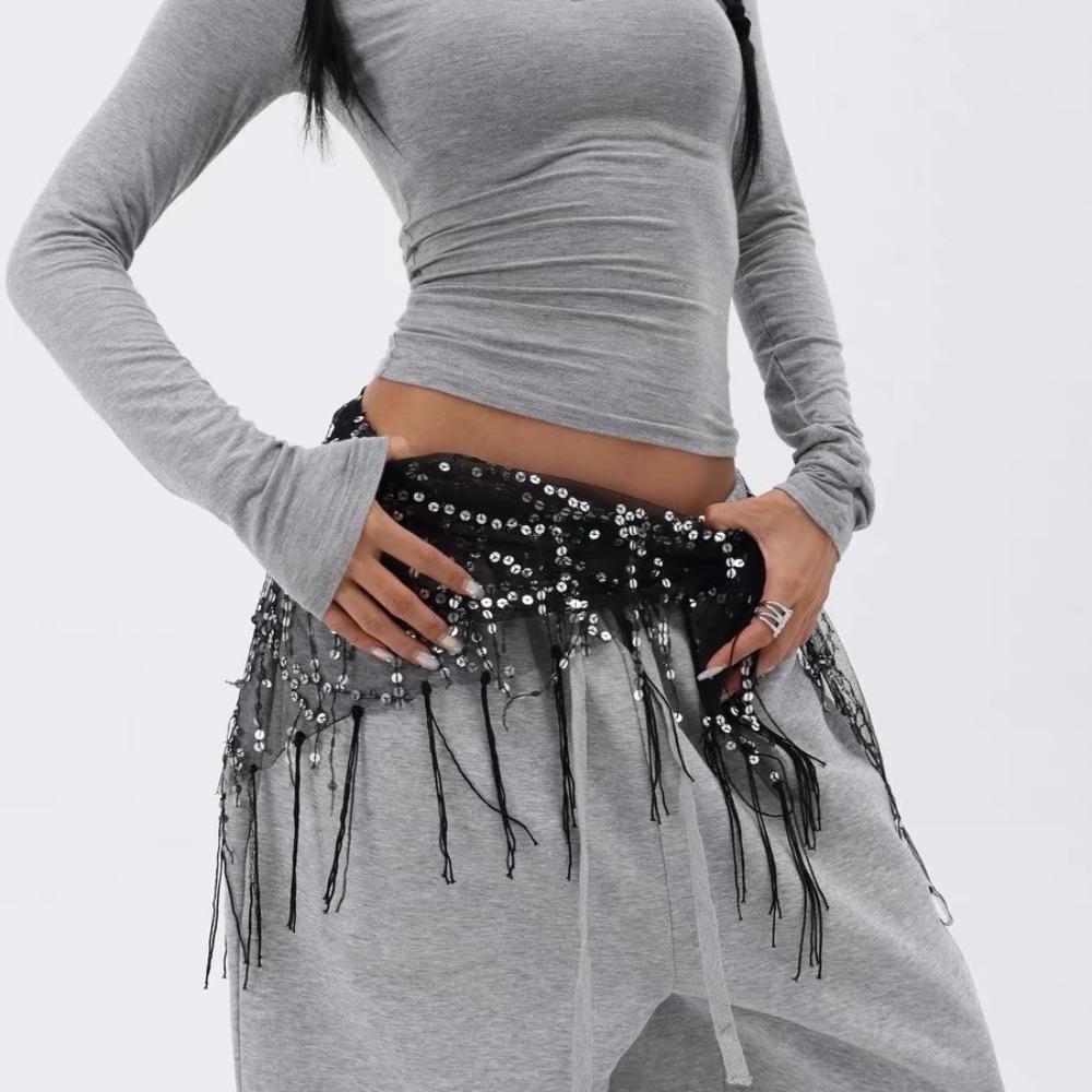ファッションスパンコールベリーダンスベルトタッセルストリート - Street Fashion India のレビューと価格