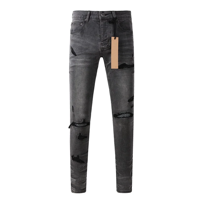メンズ ハイストリート ダメージ加工 アッシュグレー ストレ - Distressed Jean Rip のレビューと価格