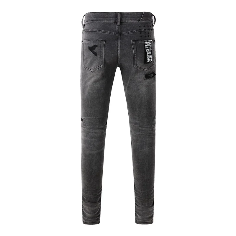 メンズ ハイストリート ダメージ加工 アッシュグレー ストレ - Distressed Jean Rip のレビューと価格