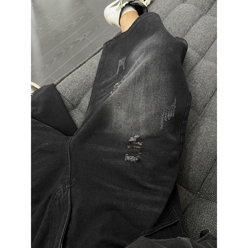 ユニセックスアメリカンインスハイストリートルーズストレート7 - Distressed Jean Rip のレビューと価格