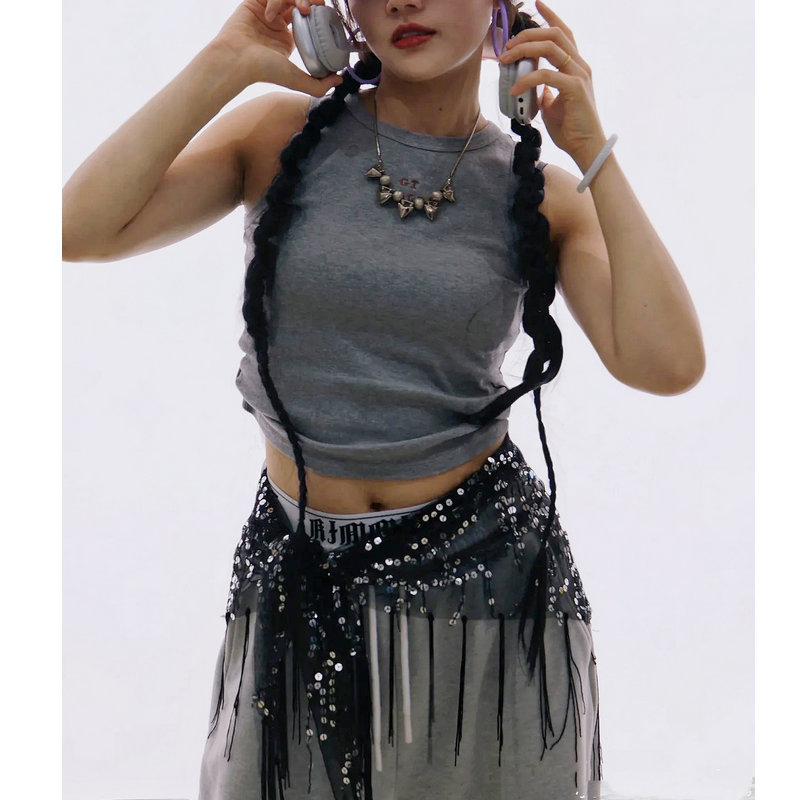 ファッションスパンコールベリーダンスベルトタッセルジャズダン - Street Fashion India のレビューと価格