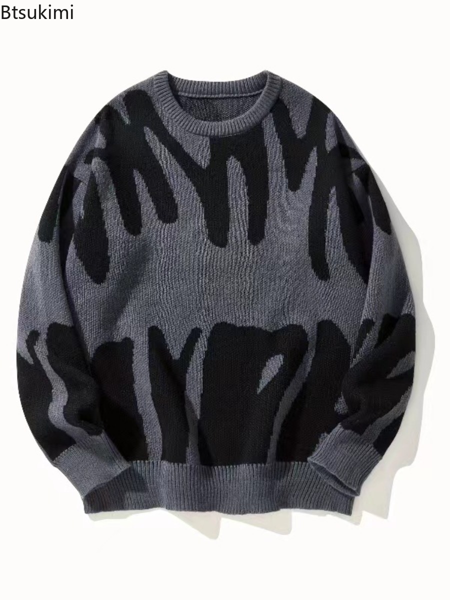新しい秋冬メンズ韓国ルーズ O ネックニットセーターカジュア - Street Fashion In Korea のレビューと価格
