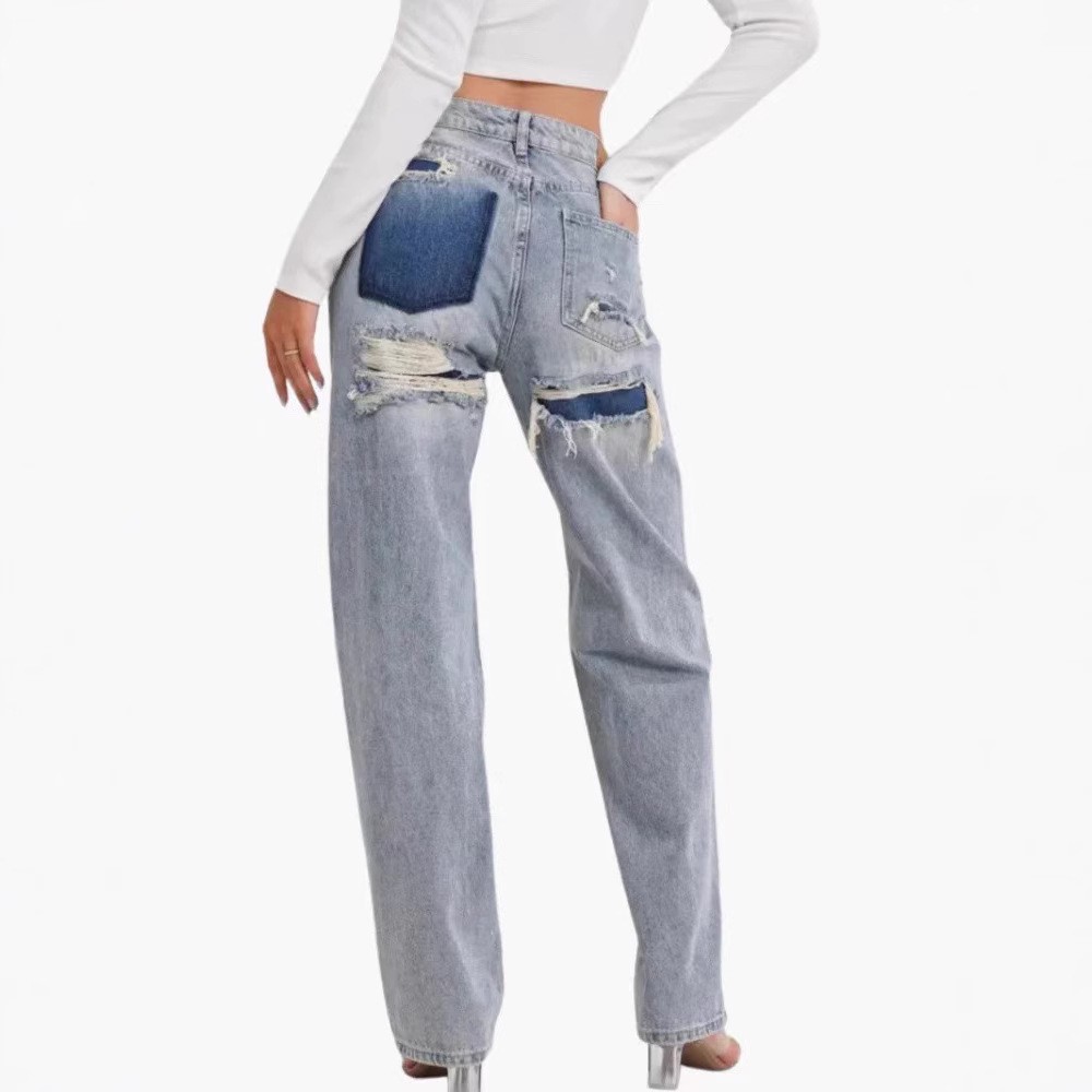 レディース ミッドウエスト ルーズフィット ダメージ加工 リ - Distressed Jean Rip のレビューと価格