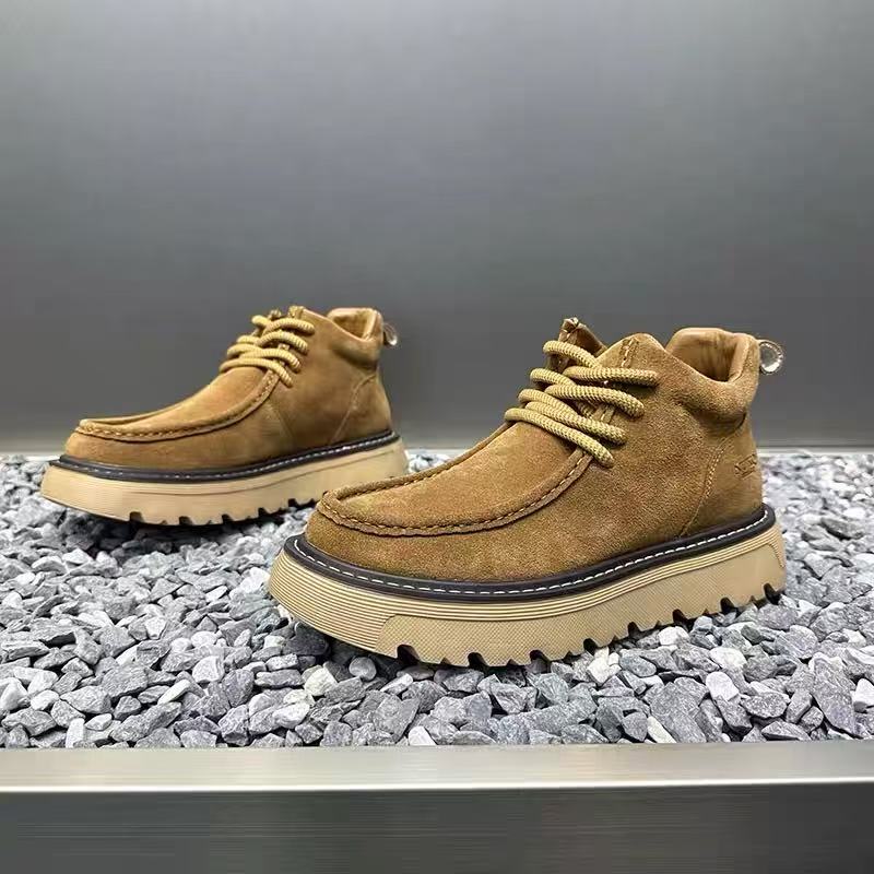 秋冬メンズプラットフォームブーツデザイナーノンスリップオート - Street Fashion Walking のレビューと価格