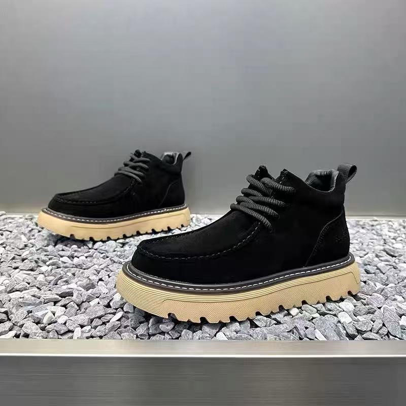 秋冬メンズプラットフォームブーツデザイナーノンスリップオート - Street Fashion Walking のレビューと価格