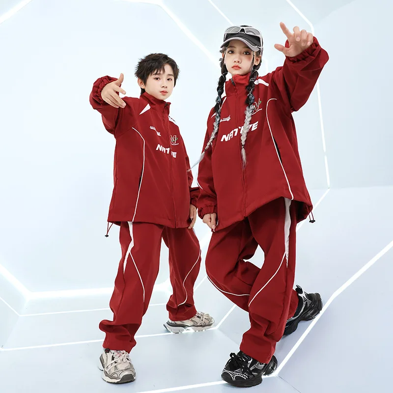 ボーイズヒップホップダンスコスチュームファッションルーズジャ - Street Fashion Boy のレビューと価格