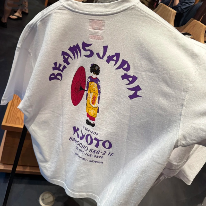 日本東京ストリートコットンファッションビームズTシャツ白い着 - Street Fashion Kimono のレビューと価格