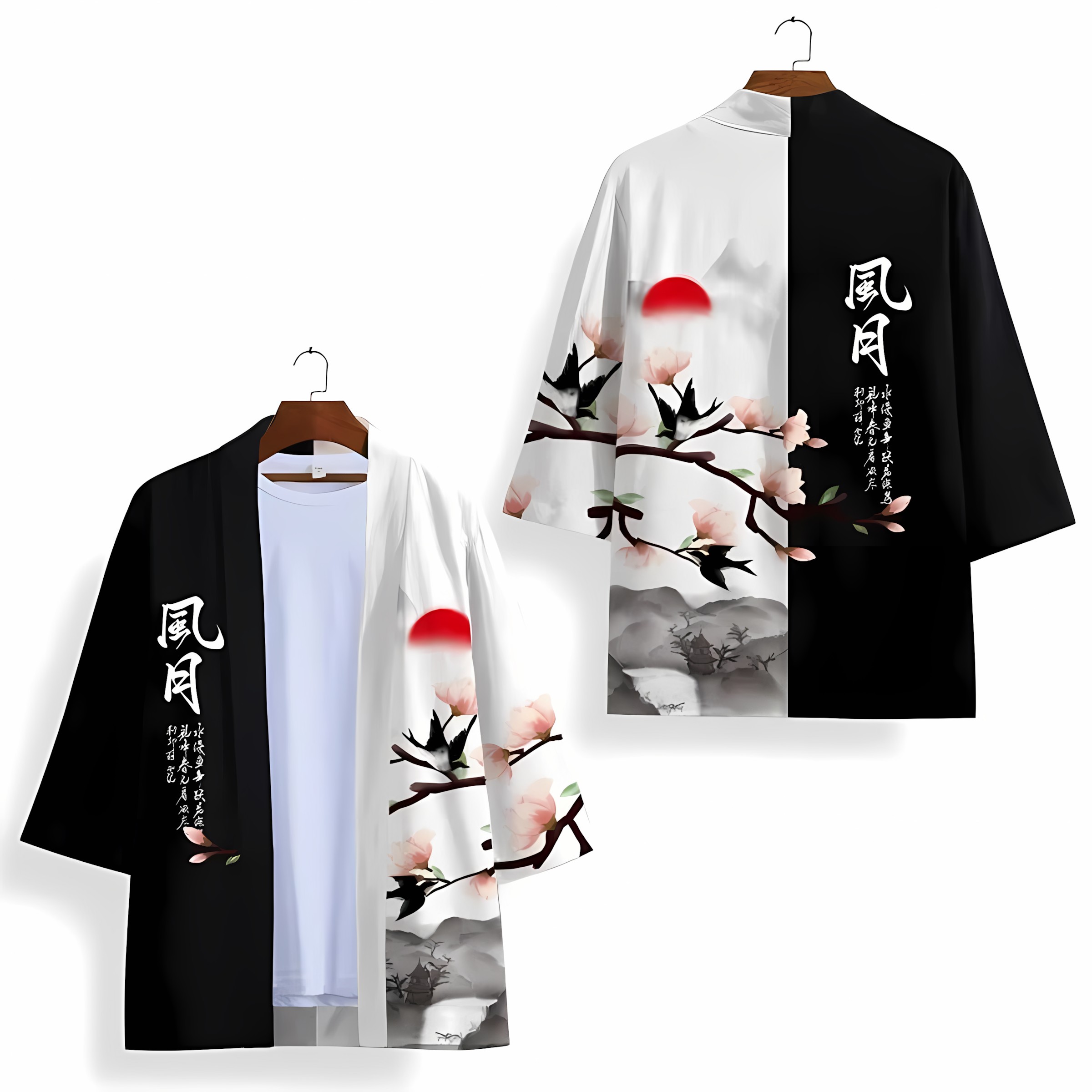 2026年夏新作 メンズ着物 3Dフラワーパターンプリント  - Street Fashion Kimono のレビューと価格
