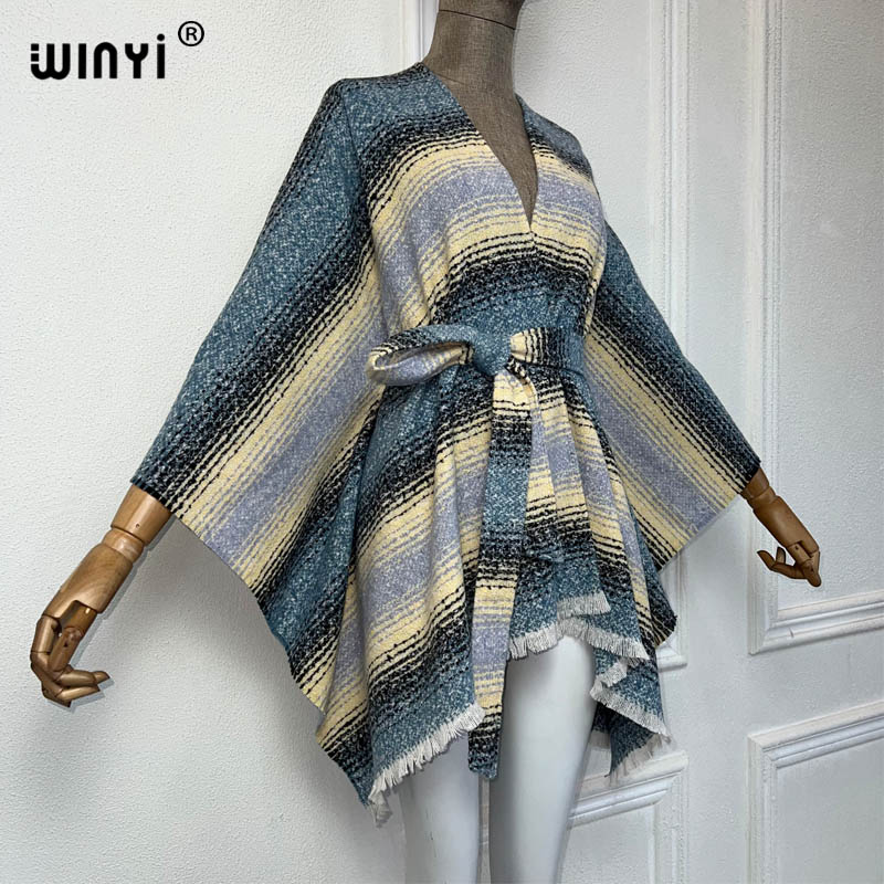 Winyi-女性のレトロルーズオーバーコート、厚手の暖かいド - Street Fashion Kimono のレビューと価格