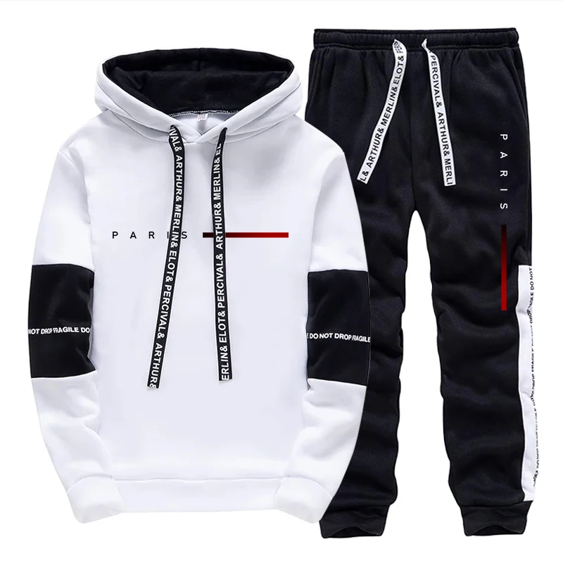 パリファッションパーカーストリートウェアメンズセットフード付 - Street Fashion Male のレビューと価格