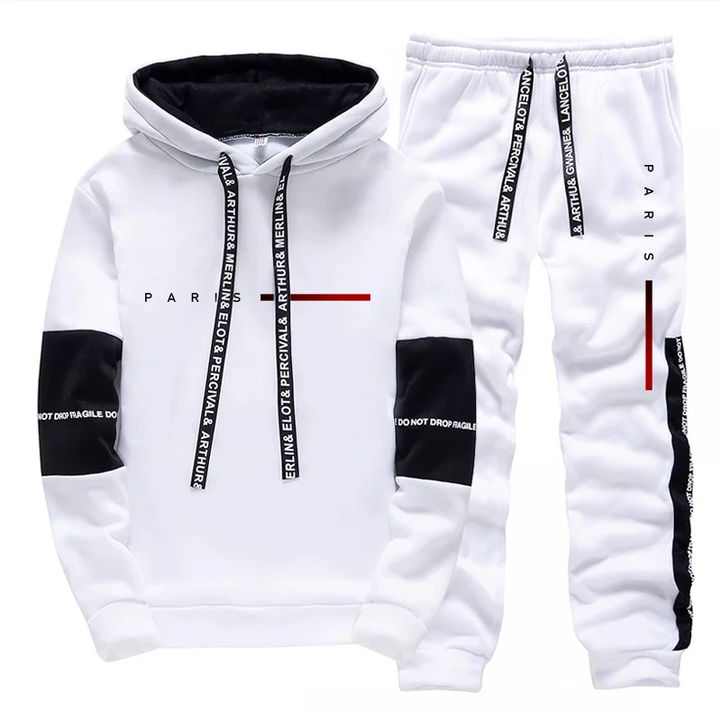 パリファッションパーカーストリートウェアメンズセットフード付 - Street Fashion Male のレビューと価格