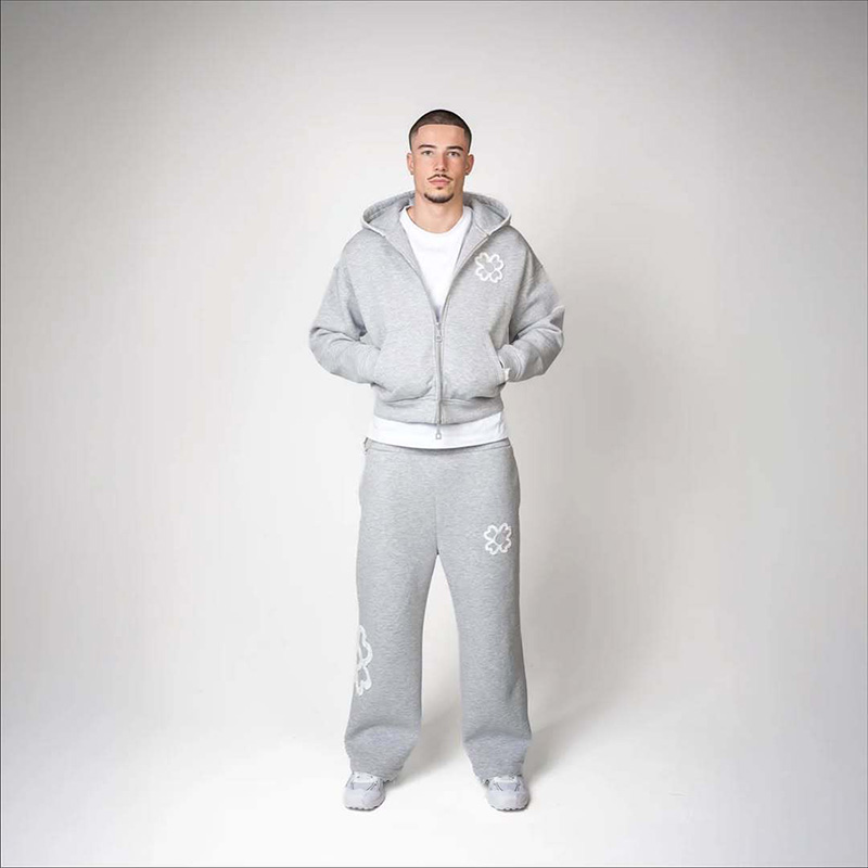 春秋オーバーサイズ四つ葉のクローバーアップリケジップアップフ - Street Fashion Male のレビューと価格