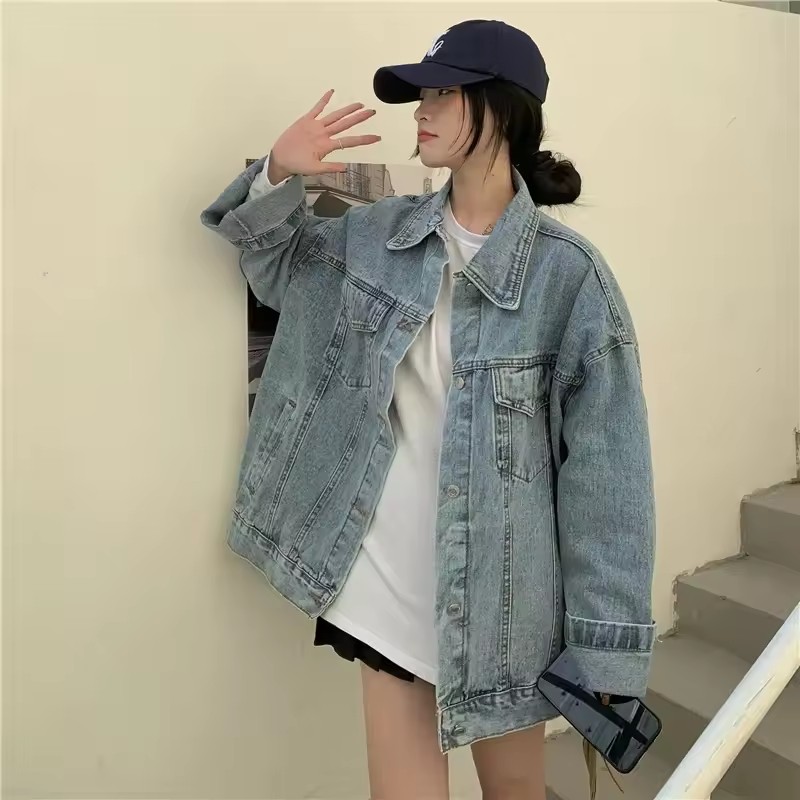 2025 新ファッションデニムジャケット女性韓国ルーズカジュ - Street Fashion In Korea のレビューと価格