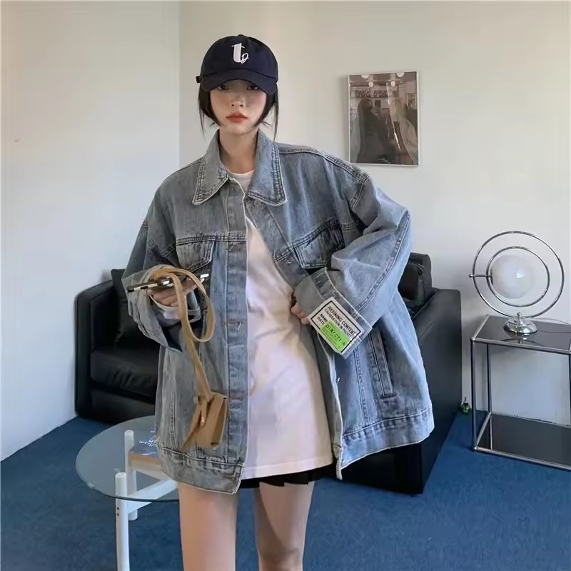 2025 新ファッションデニムジャケット女性韓国ルーズカジュ - Street Fashion In Korea のレビューと価格