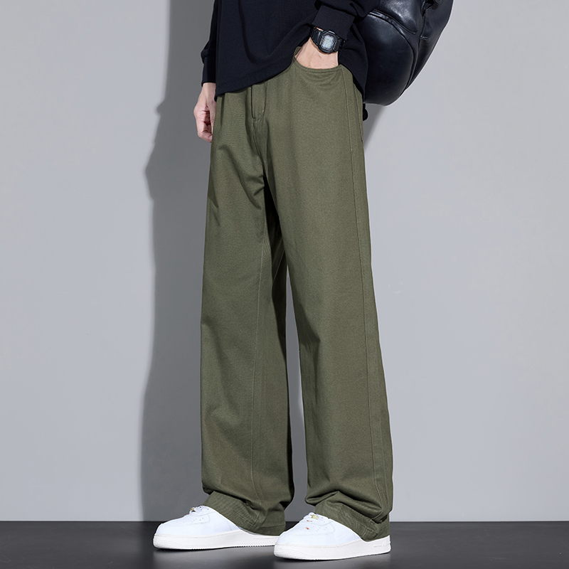 綿 100% メンズゆったりワイドレッグパンツソフト通気性ル - Street Fashion In Korea のレビューと価格
