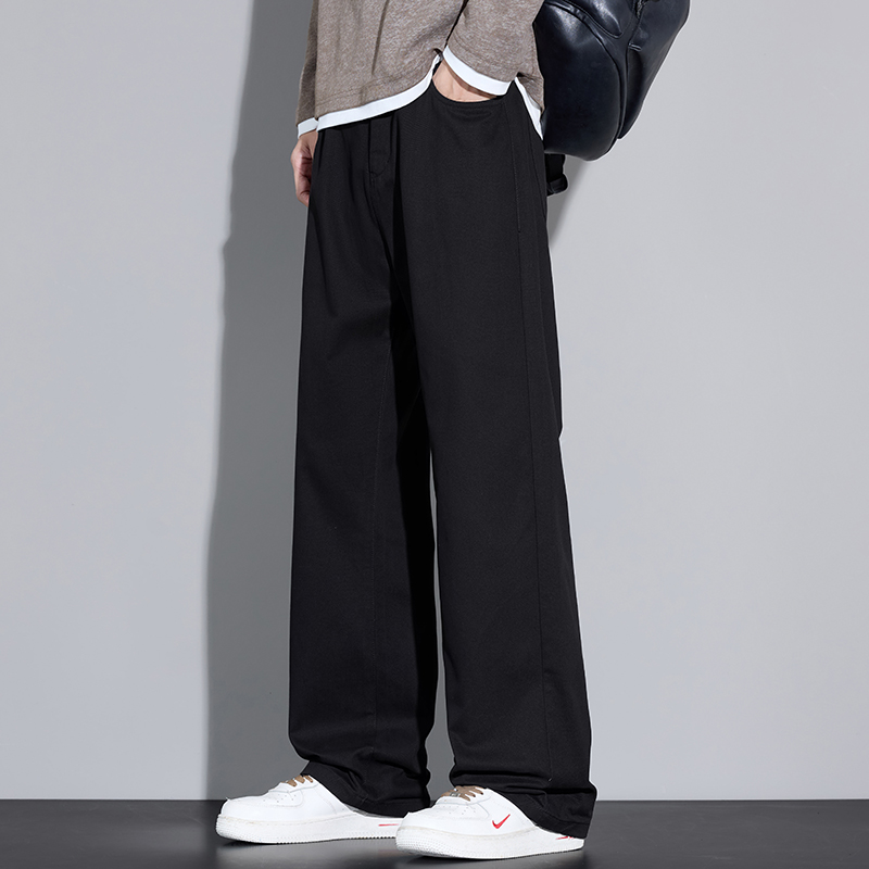 綿 100% メンズゆったりワイドレッグパンツソフト通気性ル - Street Fashion In Korea のレビューと価格