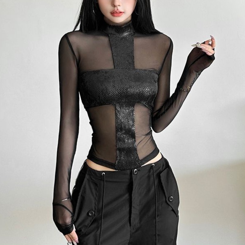 アメリカンスタイル メッシュ 長袖 ボディスーツ Tシャツ  - Mesh Top Layering のレビューと価格