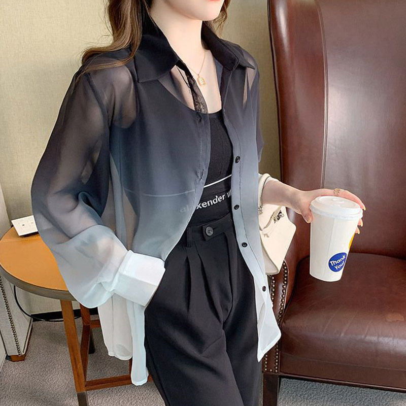 女性用Tシャツ,夏のファッション,グラデーションカラー,対照 - Street Fashion In Korea のレビューと価格