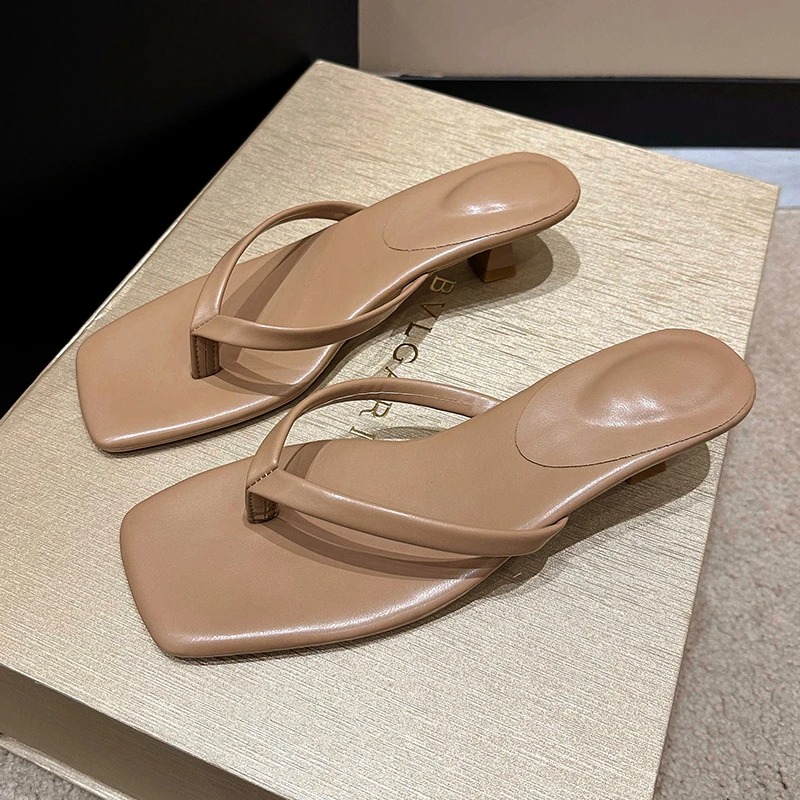 夏の女性のクリップトゥスリッパコンフォートローヒールスライド - Street Fashion Clothing のレビューと価格