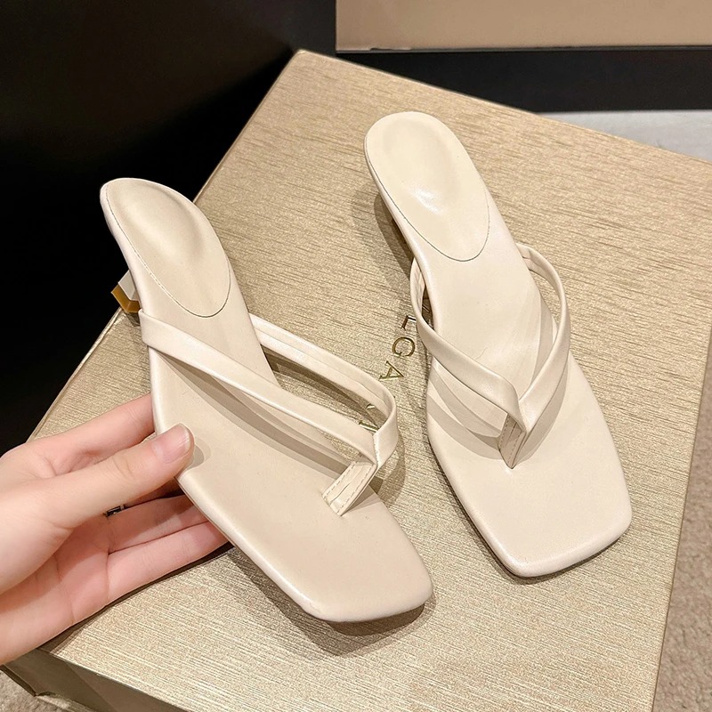 夏の女性のクリップトゥスリッパコンフォートローヒールスライド - Street Fashion Clothing のレビューと価格