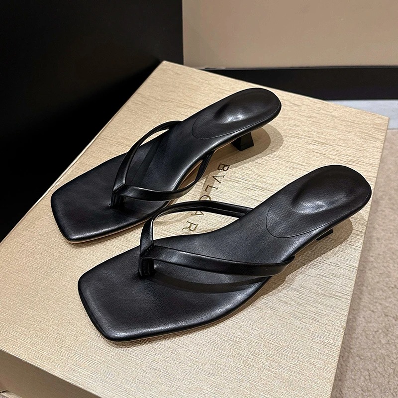 夏の女性のクリップトゥスリッパコンフォートローヒールスライド - Street Fashion Clothing のレビューと価格