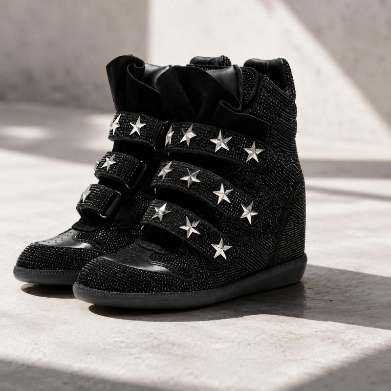 レディースラインストーンアンクルブーツ、女性用ファッションレ - Street Fashion Walking のレビューと価格