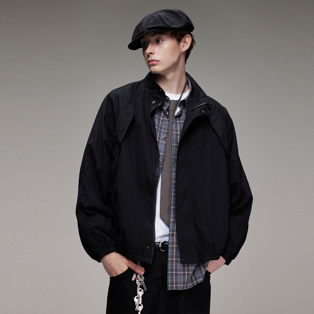 アメリカン通勤ファッションスタンドカラーボンバージャケット男 - Coach Jacket Bomber のレビューと価格