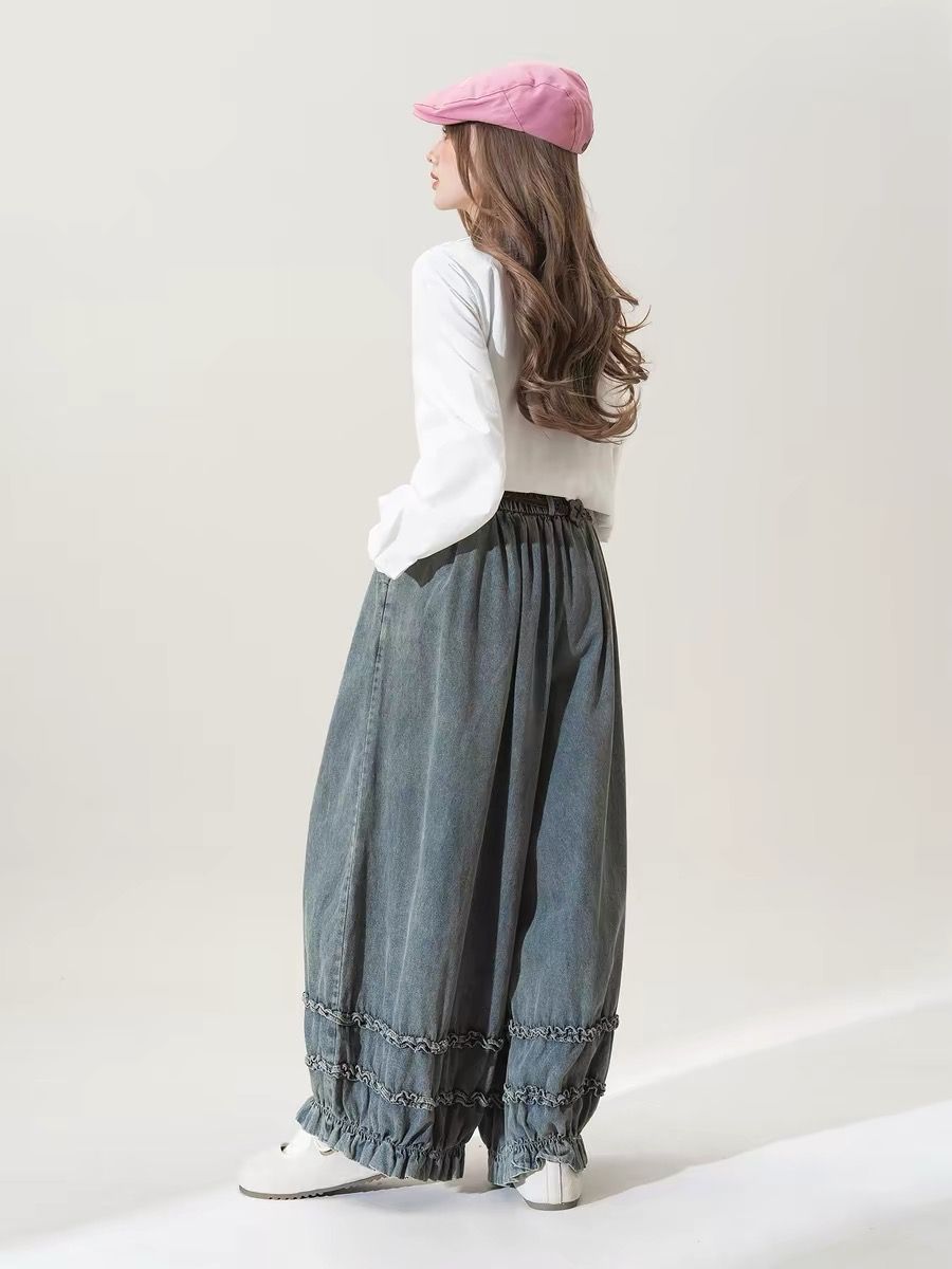 日本のレトロな無地ルーズパンツ女性用カジュアルファッションス - Japanese Street Fashion Female のレビューと価格
