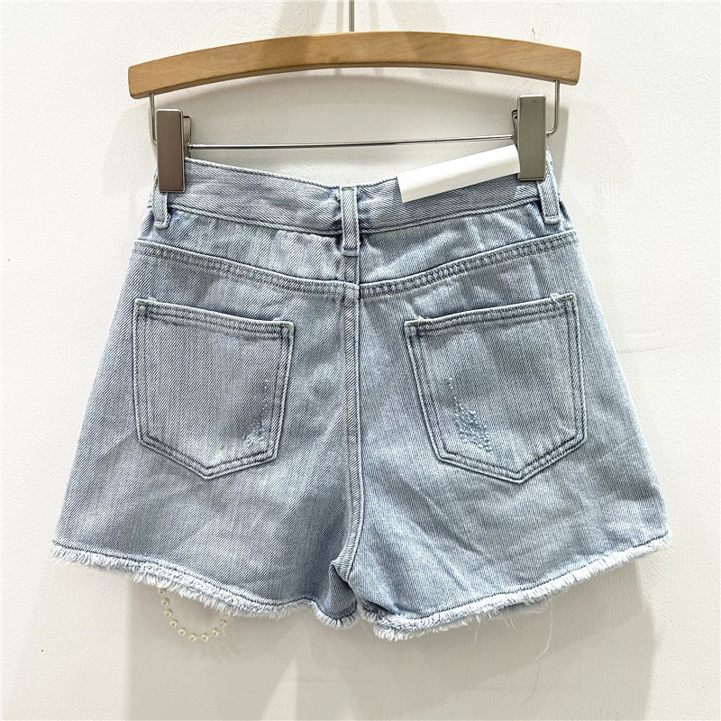 ダメージ加工デニムショートパンツ ウォッシュドジーンズ ハイ - Distressed Jean Rip のレビューと価格