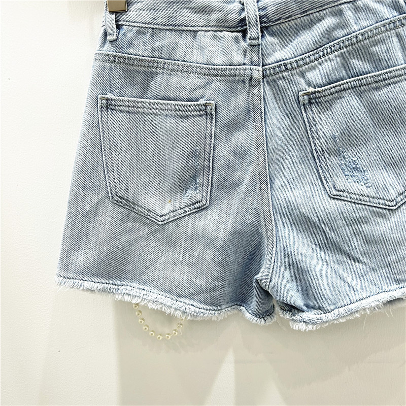ダメージ加工デニムショートパンツ ウォッシュドジーンズ ハイ - Distressed Jean Rip のレビューと価格