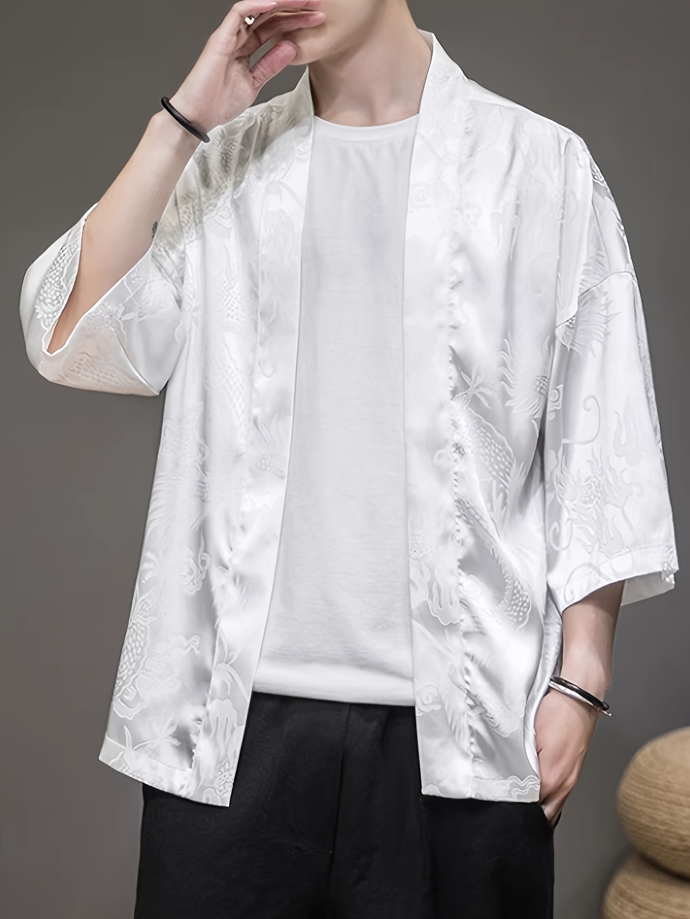2026年夏メンズ着物3Dプリントデザイン通気性軽量カジュア - Street Fashion Clothing のレビューと価格