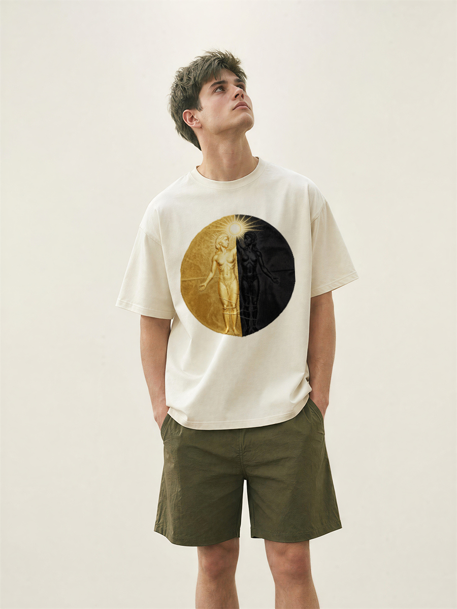 Tシャツ男性用竹植物プリントデザインファッショントレンディな - Street Fashion Asian Men のレビューと価格