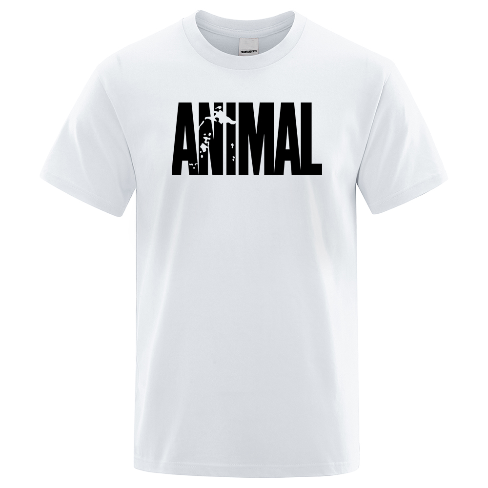 アジアサイズファッションアニマルレタープリントメンズTシャツ - Street Fashion Asian Men のレビューと価格