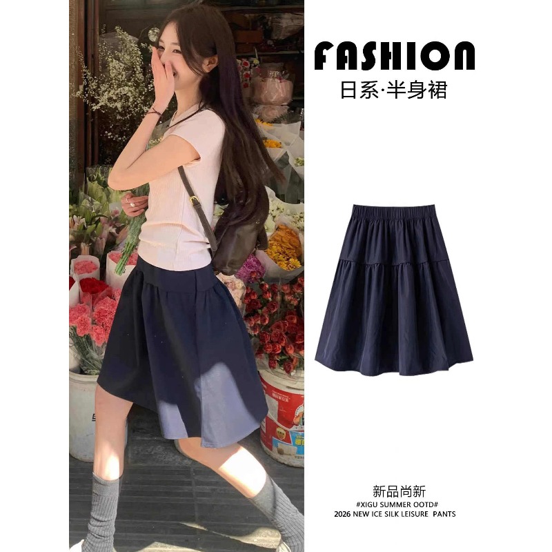 和風夏セクシー女性ハイウエストAラインストリート女性無地服ミ - Japanese Street Fashion Female のレビューと価格