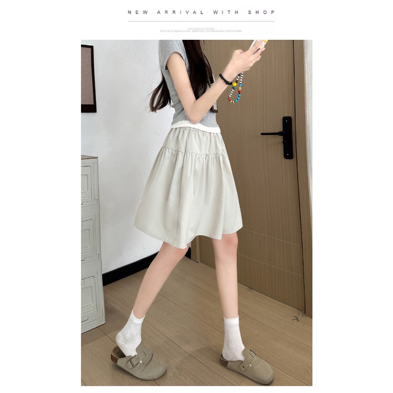 和風夏セクシー女性ハイウエストAラインストリート女性無地服ミ - Japanese Street Fashion Female のレビューと価格