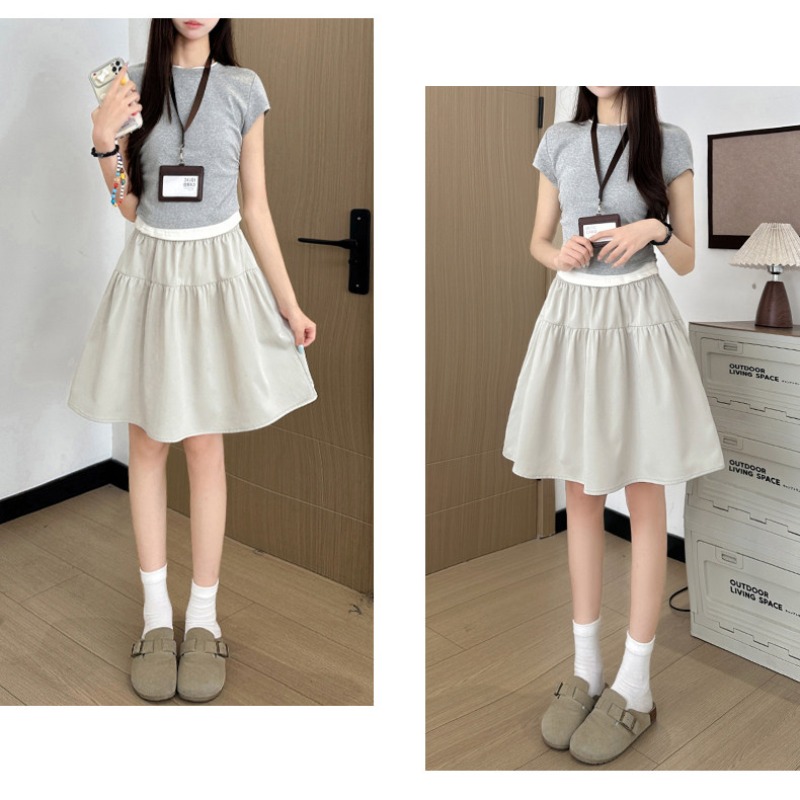 和風夏セクシー女性ハイウエストAラインストリート女性無地服ミ - Japanese Street Fashion Female のレビューと価格