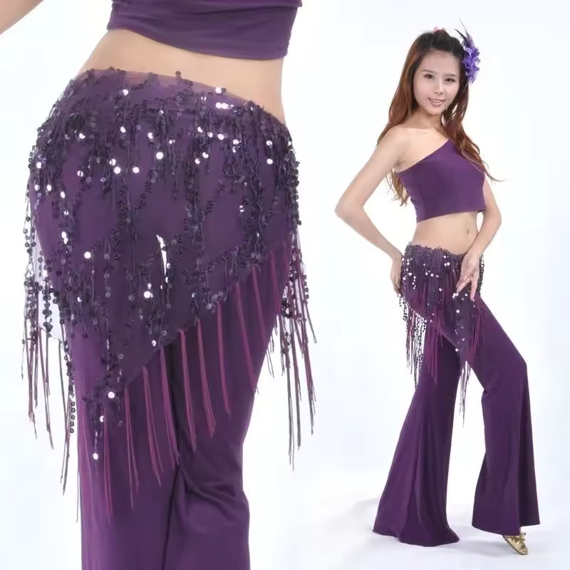 ファッションスパンコールベリーダンスベルトジャズダンスタッセ - Street Fashion India のレビューと価格