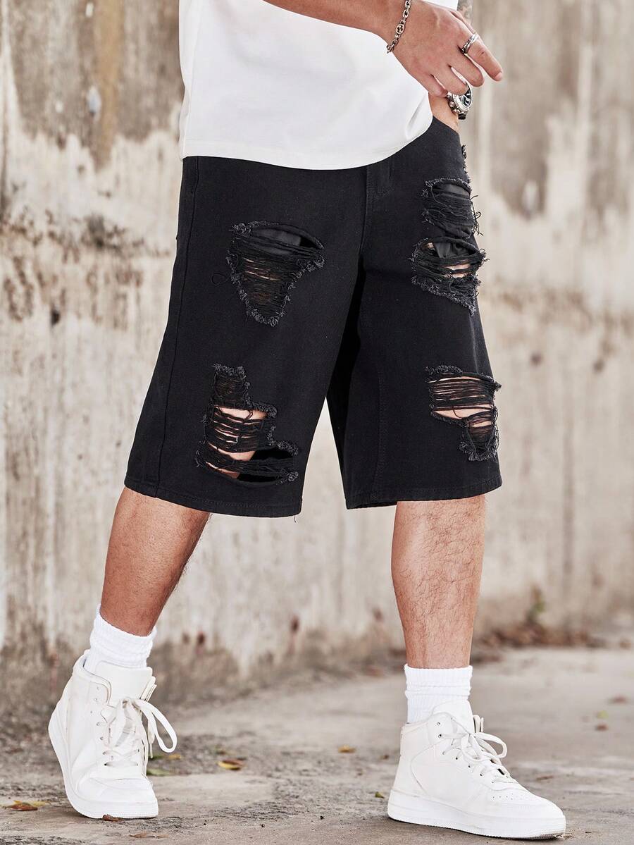 マンフィニティオム メンズカジュアル ダメージ加工 ワイドレ - Distressed Jean Rip のレビューと価格