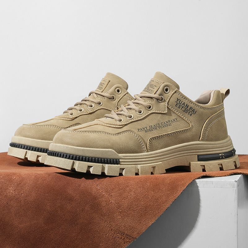 メンズ厚底ワークブーツ滑り止めカジュアルプラットフォームスニ - Street Fashion Walking のレビューと価格
